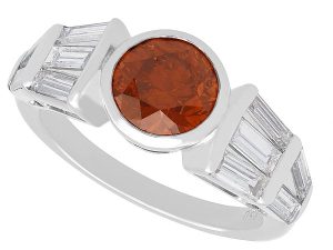 Diamond white and gold ring