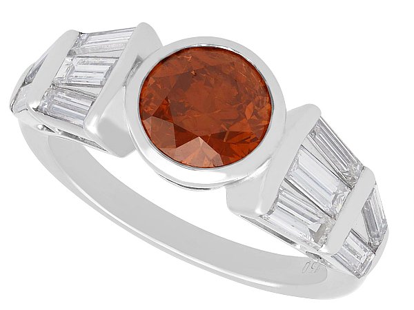Diamond white and gold ring