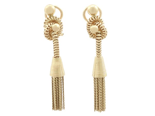 yellow gold men's drop earrings