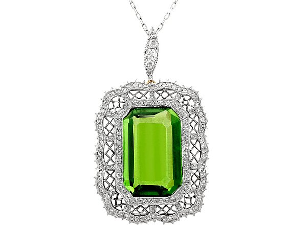 antique peridot pendant 