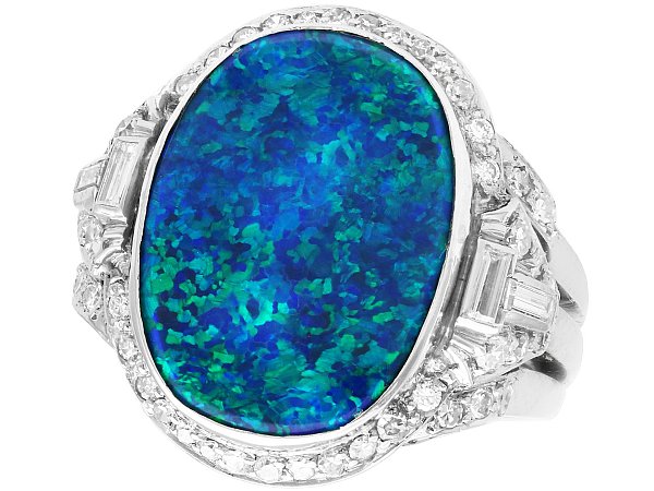 black opal ring with diamonds