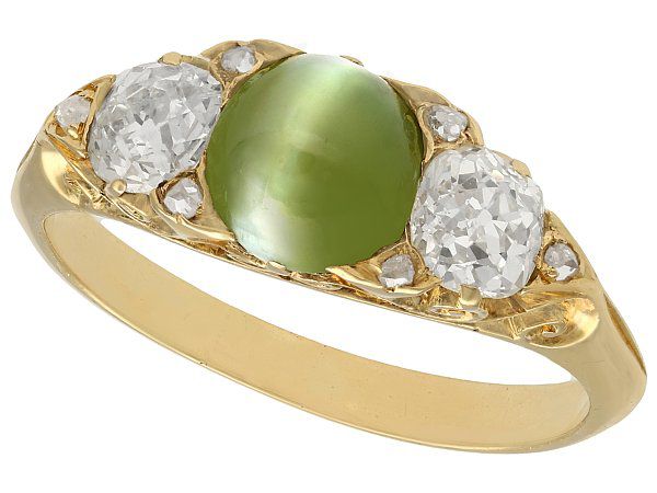 chrysoberyl yellow gold ring