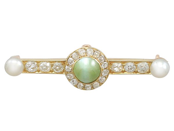 chrysoberyl bar brooch