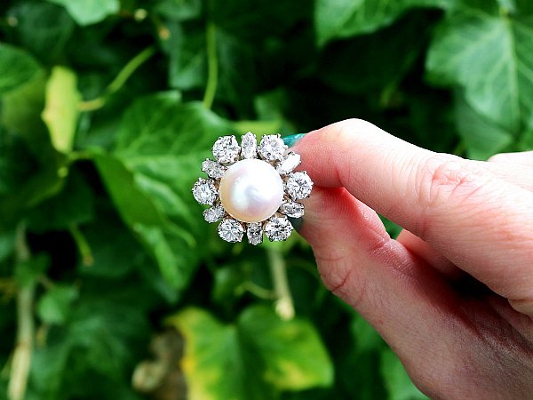 pearl and diamond dress ring