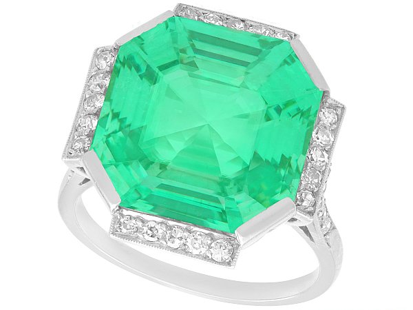 emerald and diamond dress ring