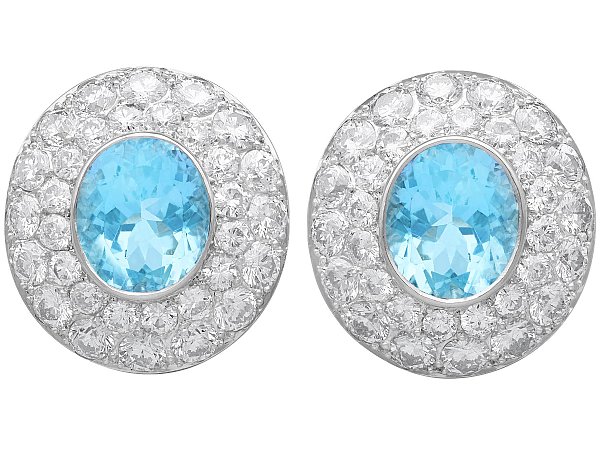 aquamarine and diamond earrings
