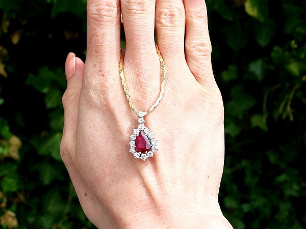 pear cut ruby pendant