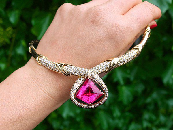 vintage pink tourmaline pendant 