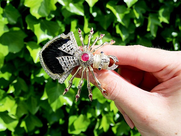 vintage scarab beetle brooch