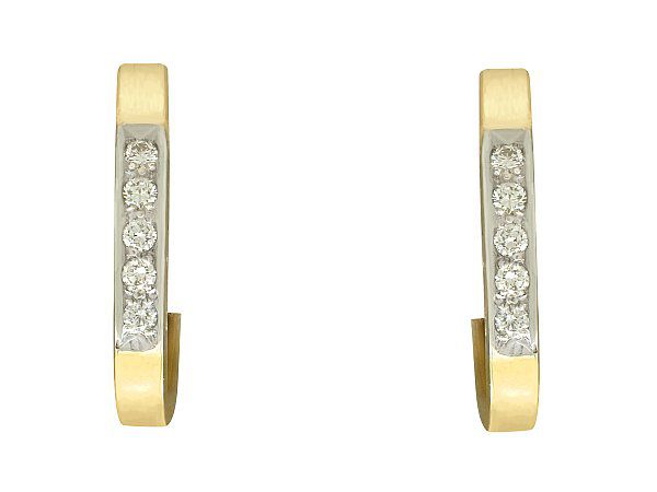 Formal Diamond Hoop Earrings