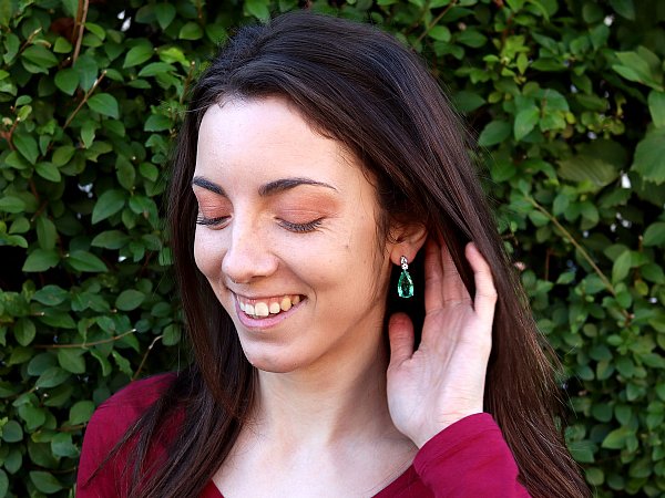 Angelia Jolie Emerald Earrings