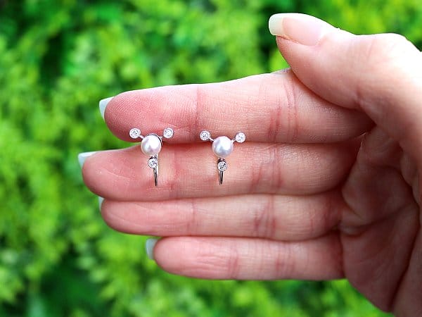 Pearl and Diamond Earrings