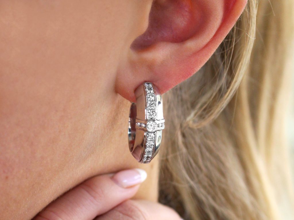Diamond Hoop Earrings