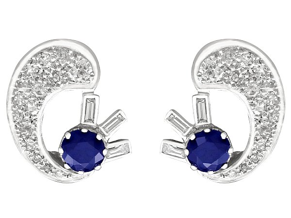 Diamond and Sapphire Clip-On Earrings