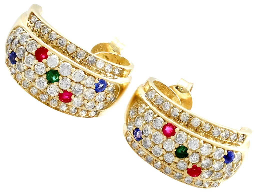 sapphire emerald ruby hoop