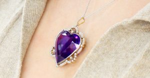 amethyst heart pendant