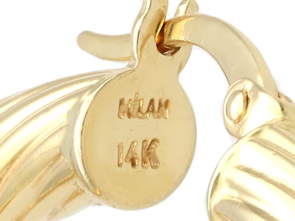 gold hoop earrings hallmarks 