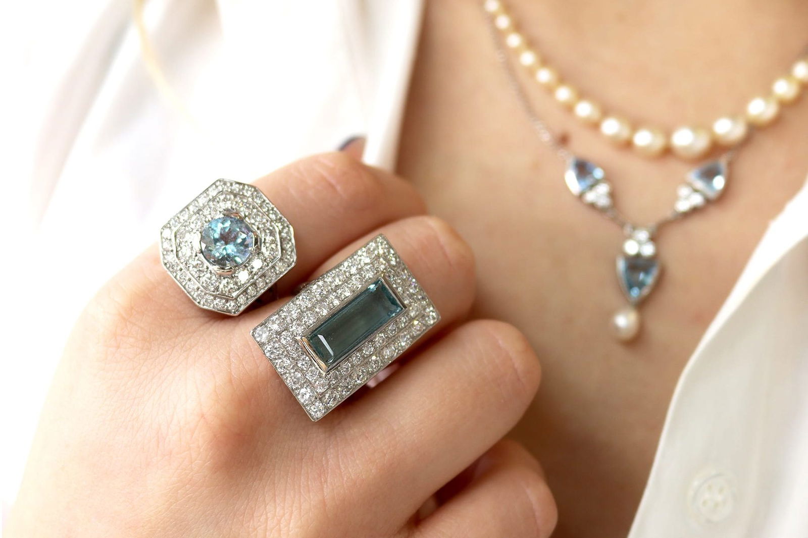 Antique and Vintage Aquamarine Rings