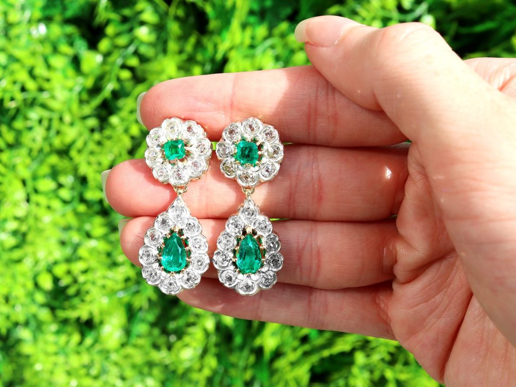 emerald gemstone earrings for bridesmaids