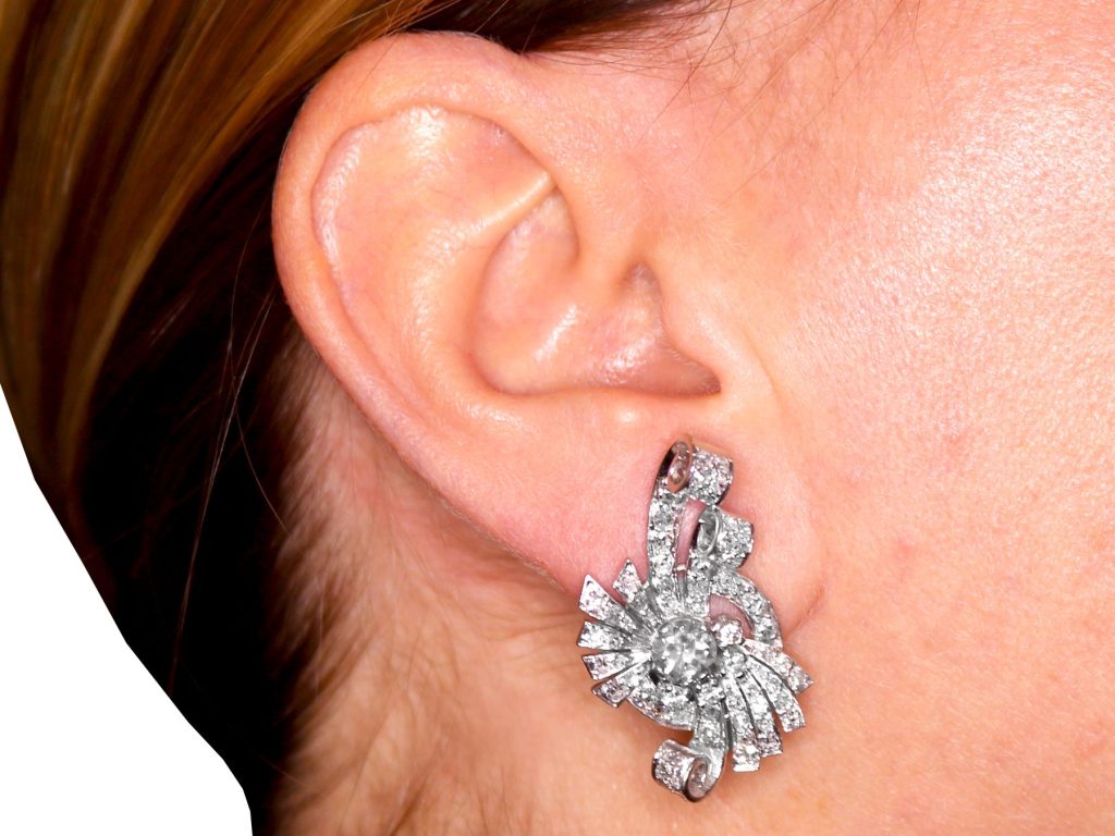 wearing platinum earrings for bridesmaids