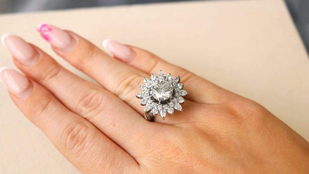 diamond cluster engagement ring