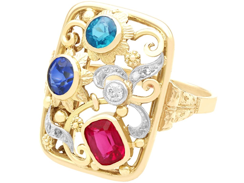 1940s synthetic ruby ring