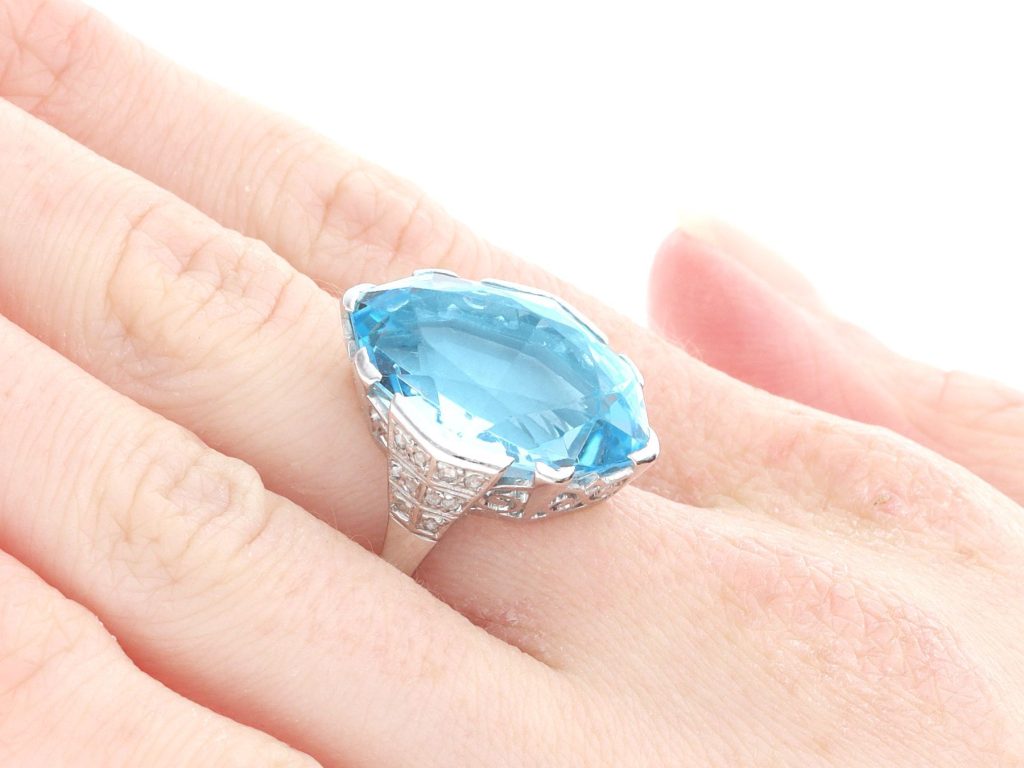 1960s aquamarine diamond ring