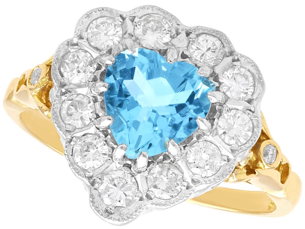 heart shaped aquamarine ring