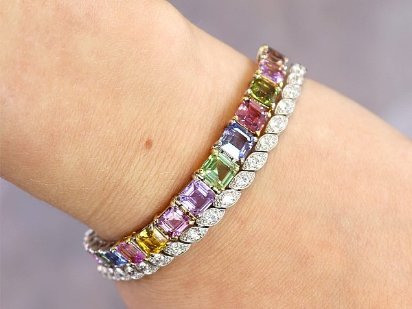 gemstone bracelet on wrist