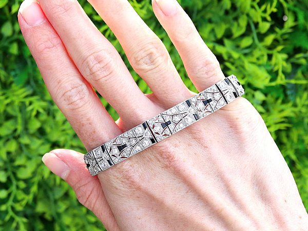 diamond and onyx bracelet