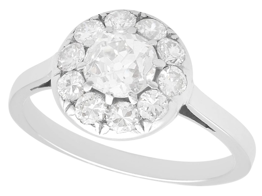 antique diamond halo ring