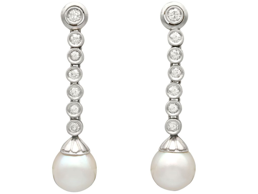 pearl and diamond earrings