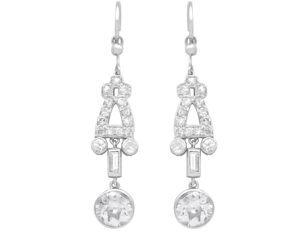 diamond and platinum Art Deco earrings 