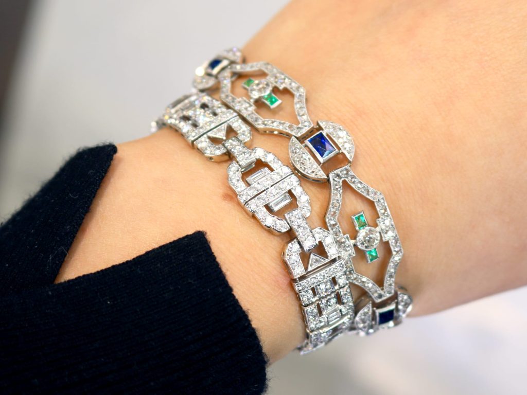 gemstone Art Deco bracelets 