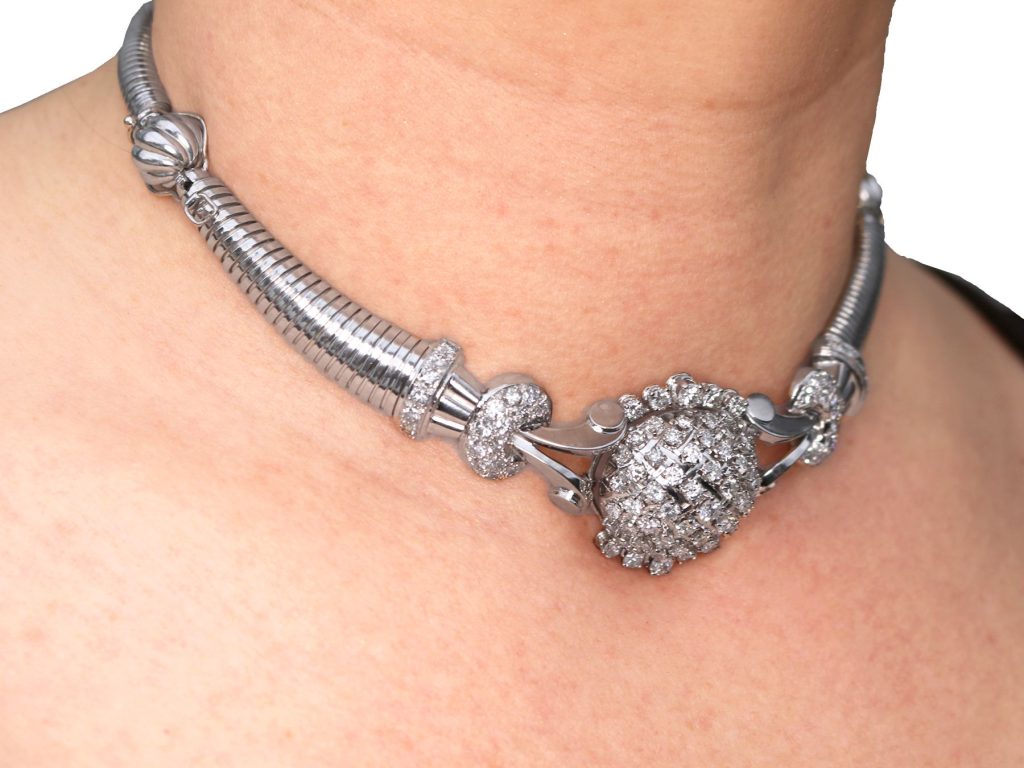 diamond and white gold Art Deco necklace 