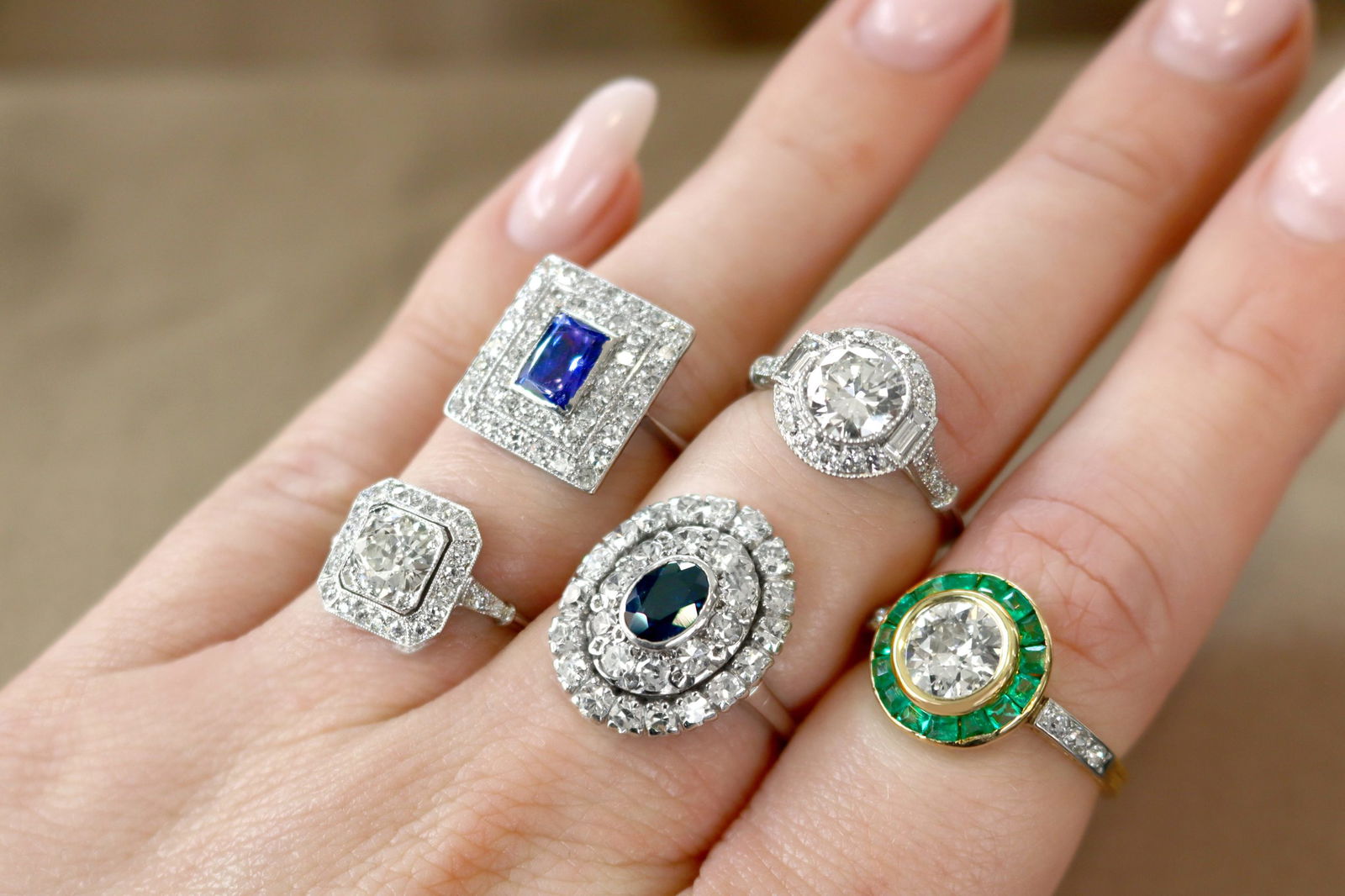Various Antique Halo Ring Styles
