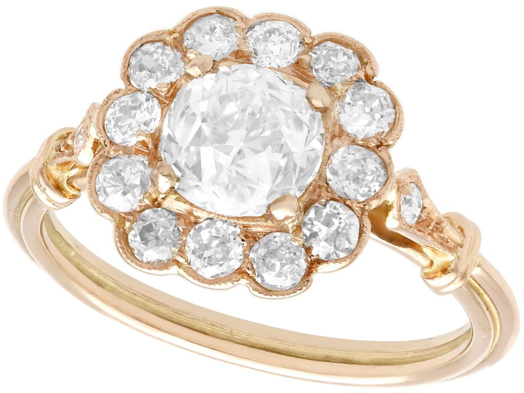 Antique Diamond Floral Halo