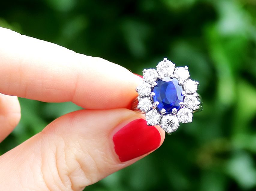 sapphire cluster engagement ring