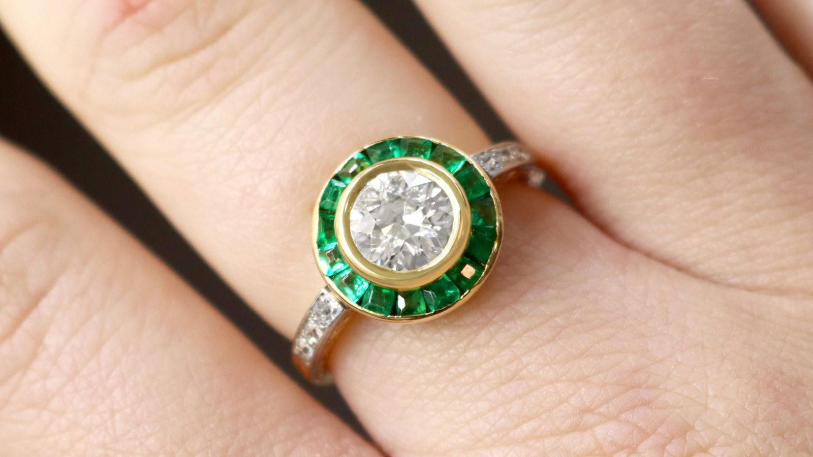 Emerald Halo Engagement Rings