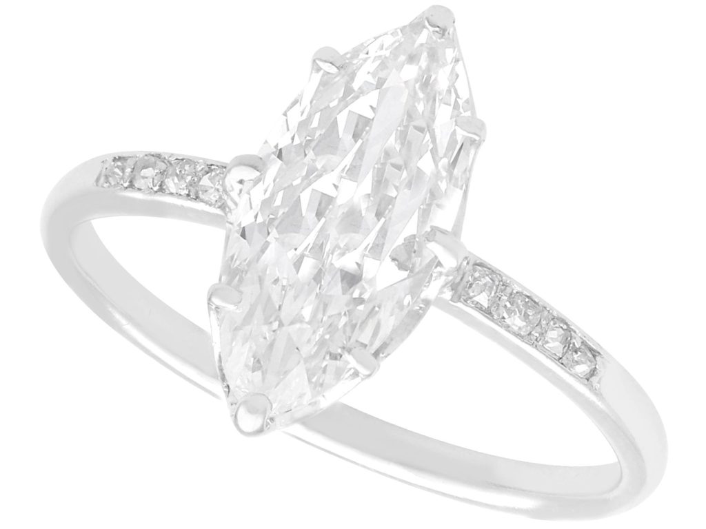 Marquise Engagement Ring with diamond band