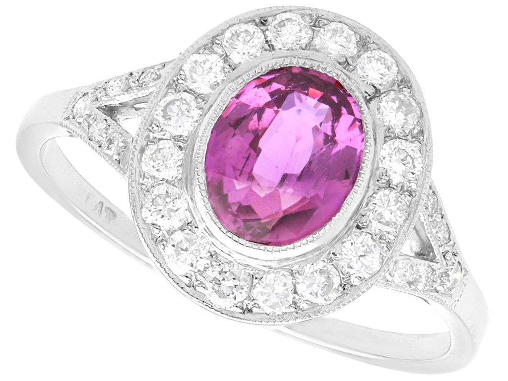 Pink Sapphire Halo Ring