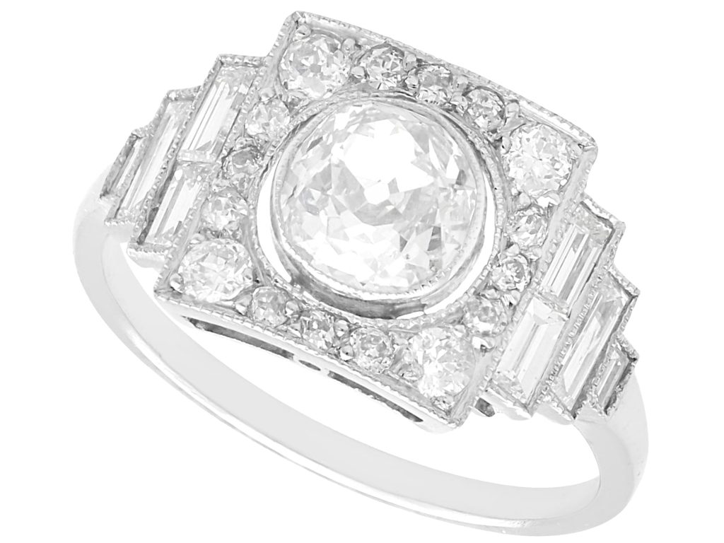 Art Deco Halo Engagement Ring