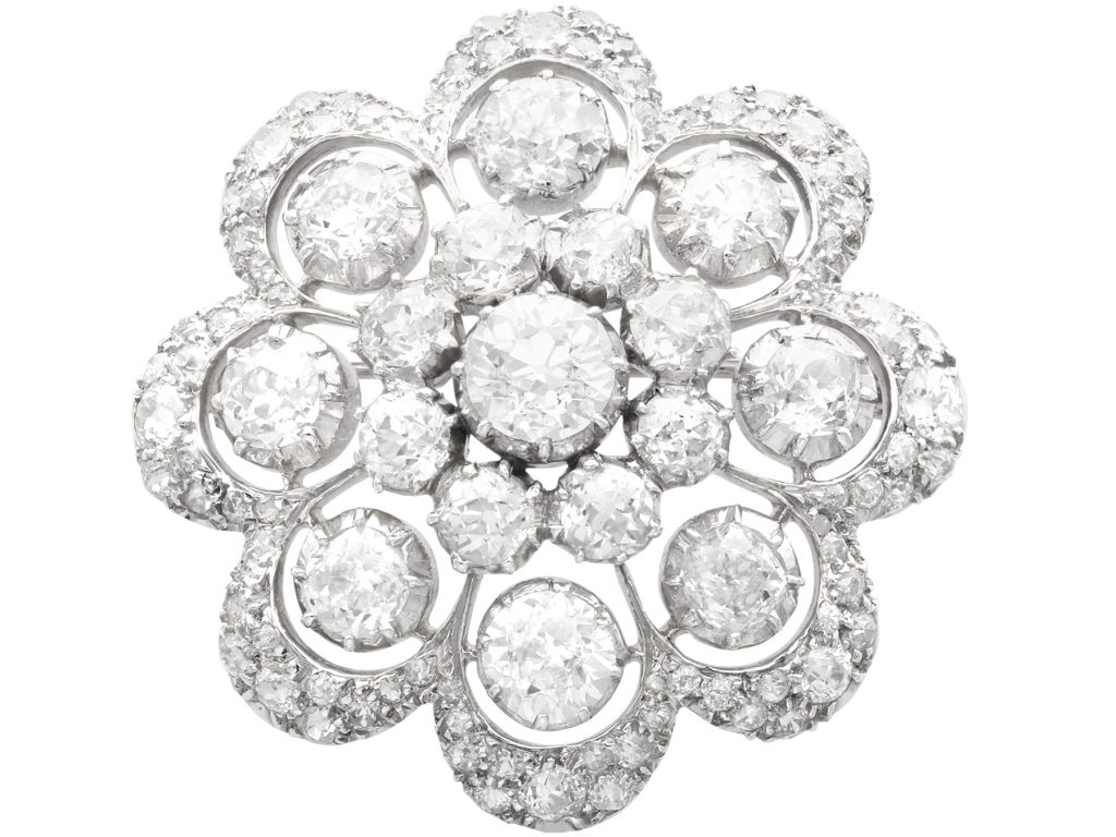 diamond floral brooch