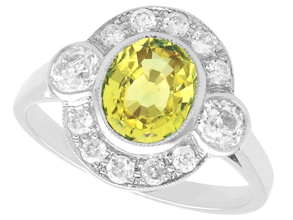Yellow Sapphire Halo Ring