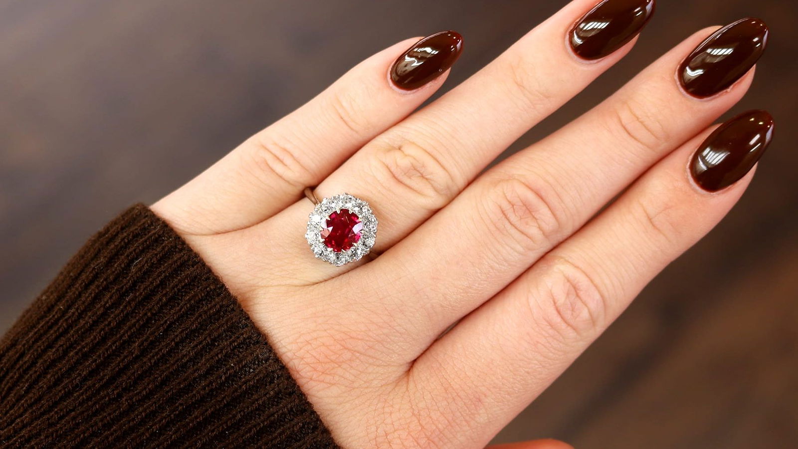 Vintage Ruby Halo Engagement Rings
