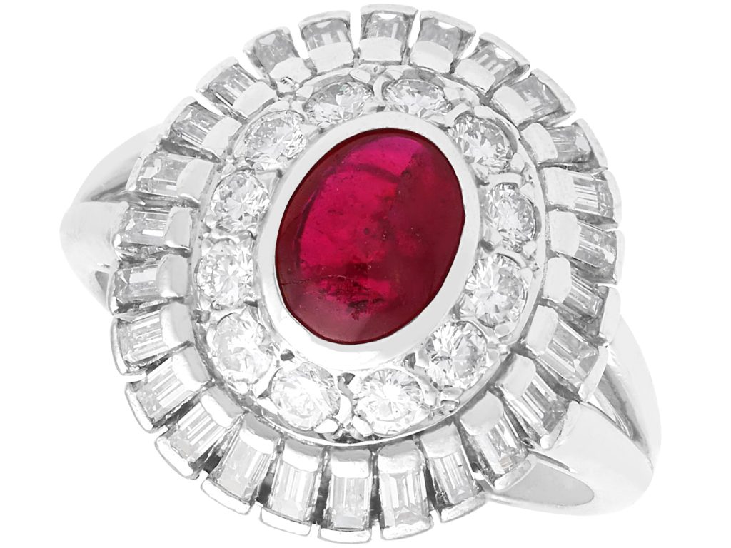 Diamond Halo with Ruby Ring