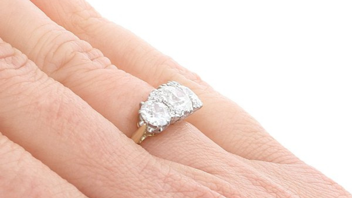 diamond ring on finger