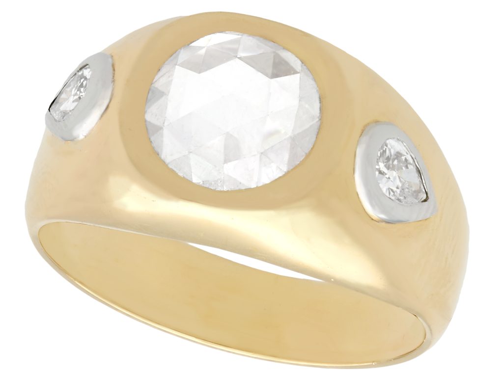 chunky gold diamond engagement ring