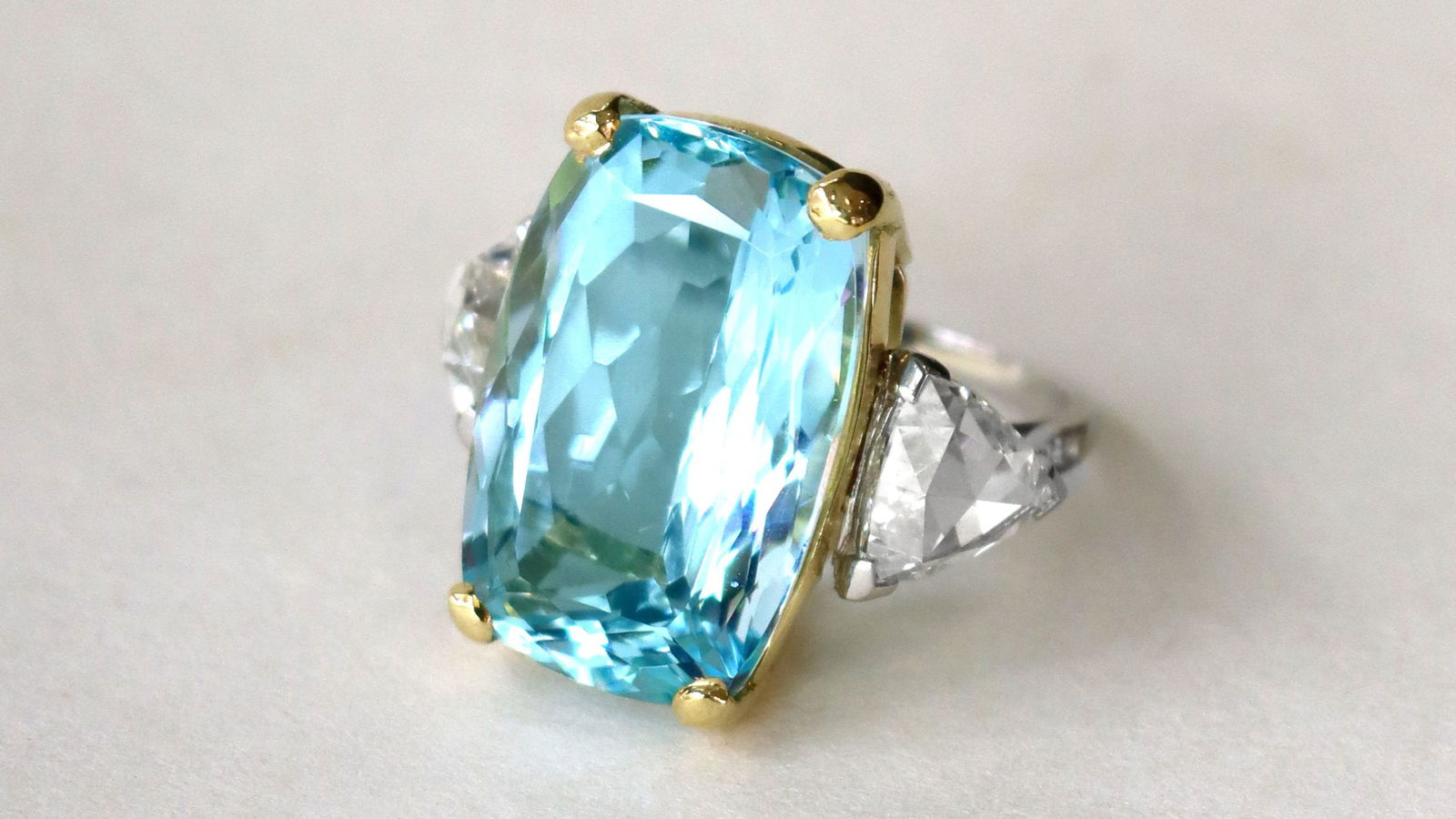 Large Cushion Cut Engagement Ring