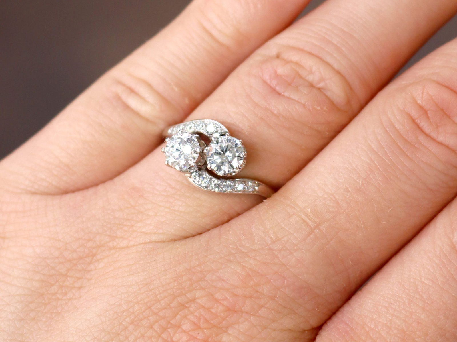 2 Stone twist ring